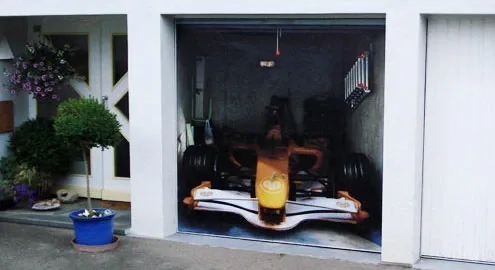 3D photo wallpaper for the garage will replace a supercar