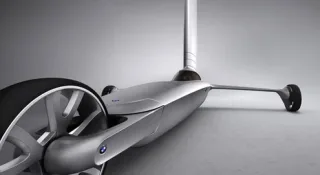 The designer created the BMW Blue Dynamics wind-powered car