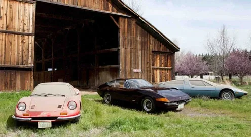 Rare supercars forgotten in a garage