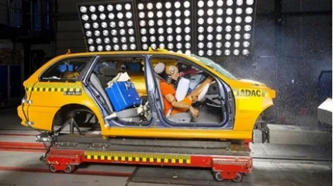 In Germany, a crash test of a car with luggage was conducted