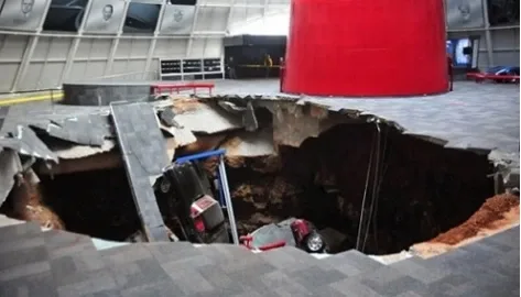 Eight rare Corvettes sank into the ground right in the museum