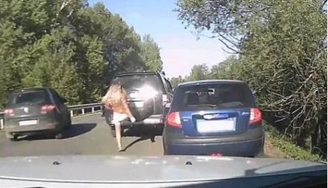 What happens if a girl and an SUV driver don't share the road?