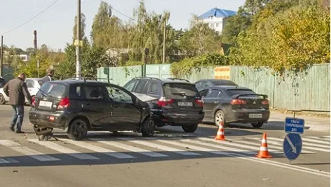 In Kyiv, a guy in a "charged" Aveo caused a major accident