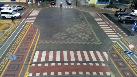 A vyshyvanka-style intersection has appeared in Ukraine