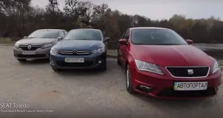 Up to $20 thousand: video review of SEAT Toledo, Renault Logan and Citroen C-Elysee