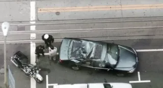 A passing Toyota saved a window washer from death