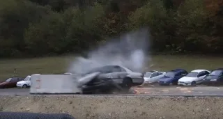 What happens if you conduct a crash test at 200 km/h