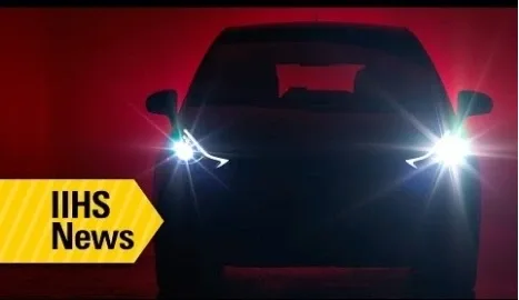 In the US, a test of car headlights was conducted for the first time