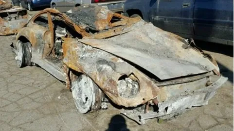 A burned 1996 Porsche was valued at 95 thousand dollars