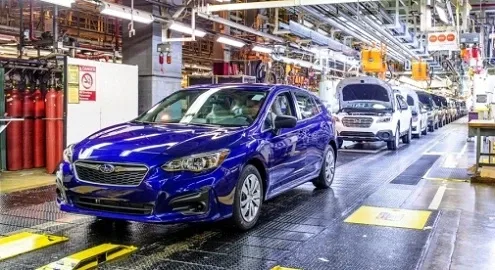 Subaru Impreza first rolled off the assembly line outside Japan