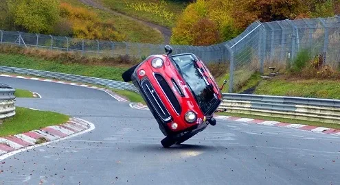 MINI drove the entire Nürburgring track on two wheels