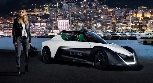 Марго Робби проехалась на спортивном электрокаре Nissan BladeGlider