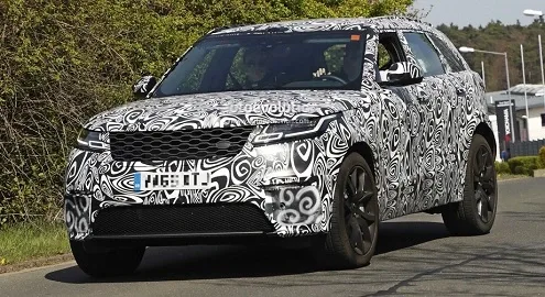 The "charged" version of the Range Rover Velar crossover has been spotted during testing