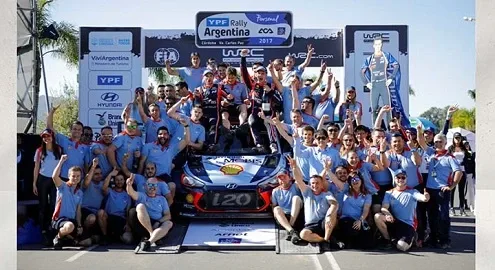 Hyundai Motorsport team celebrated another victory at the World Rally Championship WRC-2017