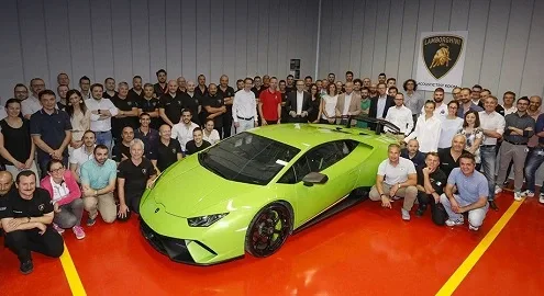 A 'sound room' has appeared at the Lamborghini factory