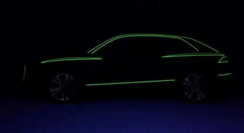 Audi showed a teaser of the new Q8 crossover coupe