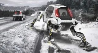 A walking Hyundai was shown in Las Vegas