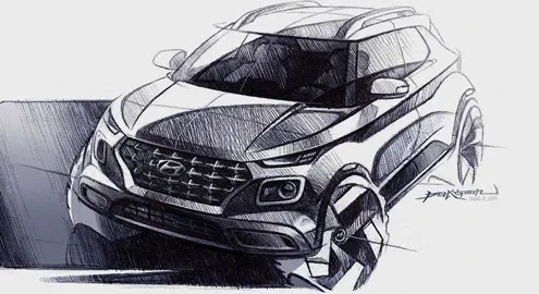 Hyundai Venue crossover appeared in official sketches