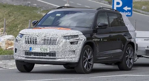 Skoda has brought the updated Kodiaq to testing