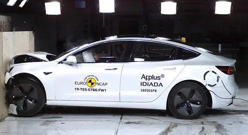 Tesla Model 3 electric car crashed in Euro NCAP crash tests