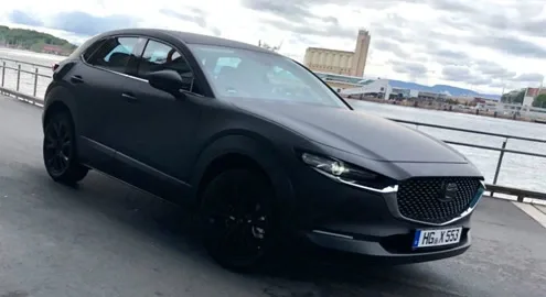 Mazda's first electric car spotted during testing