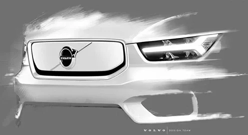 The electric version of the Volvo XC40 crossover appeared in official teasers