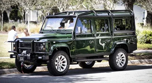Land Rover Defender equipped with a Corvette engine