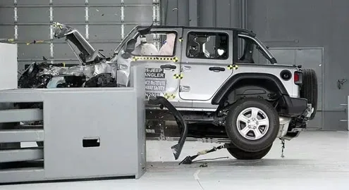 Jeep Wrangler rolled over during a standard crash test