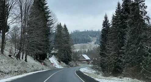 What does the highest mountain route in Ukraine look like