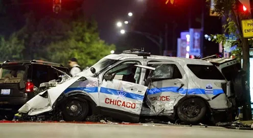 American police destroyed six cars in a chase after teenagers