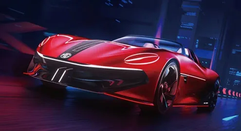 The British showed an electric sports car with an impressive range
