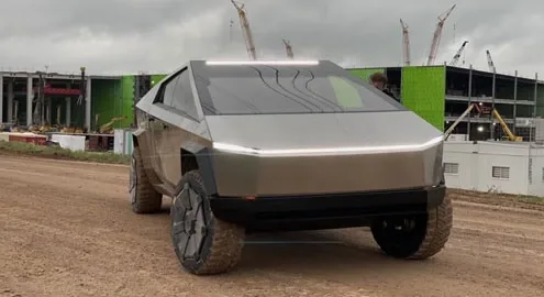 Tesla Cybertruck electric pickup truck drove off-road for the first time (video)