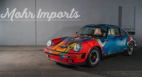 The iconic Porsche sports car was turned into an unusual work of art