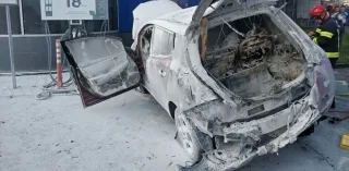 Ще один електромобіль згорів під час зарядки в Україні (фото)