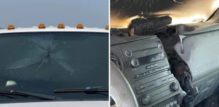 Наслідки удару блискавки по автомобілю показали на фото