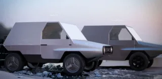 The new generation LuAZ SUV was made to look like the Tesla Cybertruck