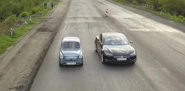 Самодельный электрический Запорожец оказался быстрее Tesla (видео)