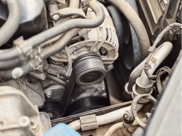 How to tension the alternator belt of a car?