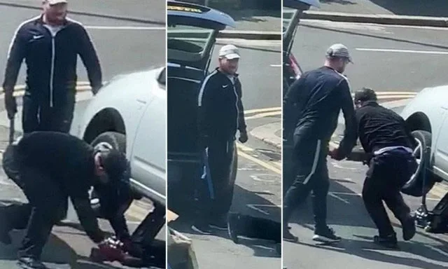 Кража катализатора среди бела дня в Великобритании, снятая камерой наблюдения
