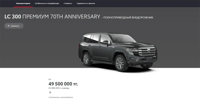Цены на Toyota Land Cruiser 300
