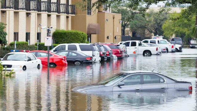 Flooded cars after Hurricane Ida in the USA