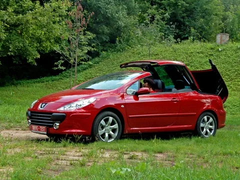 Against the wind. Sunbathing on the Peugeot 307 CC