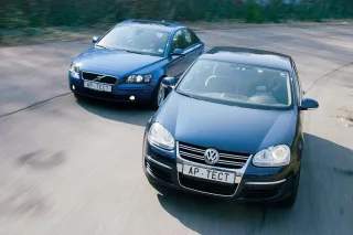 Small business. Volvo S40 and Volkswagen Jetta