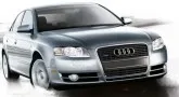 Audi A4 2.0 TFSI quattro. Rings in a square