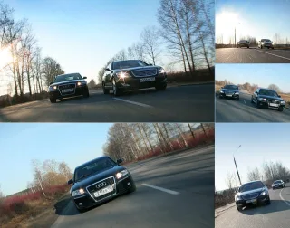 Audi A8 and Mercedes-Benz S500L.
