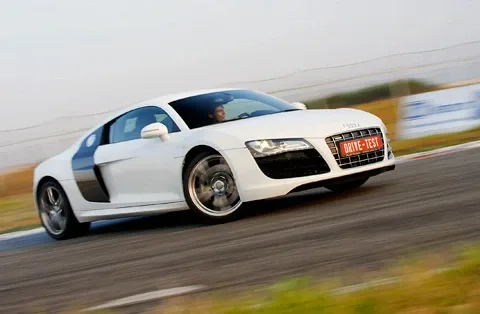Husband's car. Looking at the Audi R8 V10 coupe from the right angle