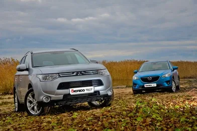 Mazda CX-5 vs Mitsubishi Outlander. Лед и пламень