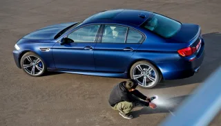 We are looking at the BMW M5 sports sedan from different angles