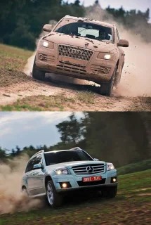 Князи в грязи. Audi Q5 и Mercedes GLK выясняют отношения