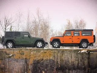 Мёртвые головы. Сталкиваем в грязь Land Rover Defender и Jeep Wrangler